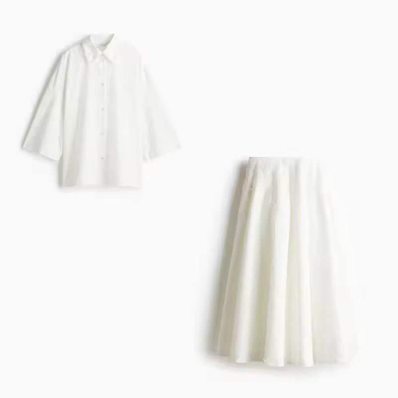 Elegant white women's two piece outfit