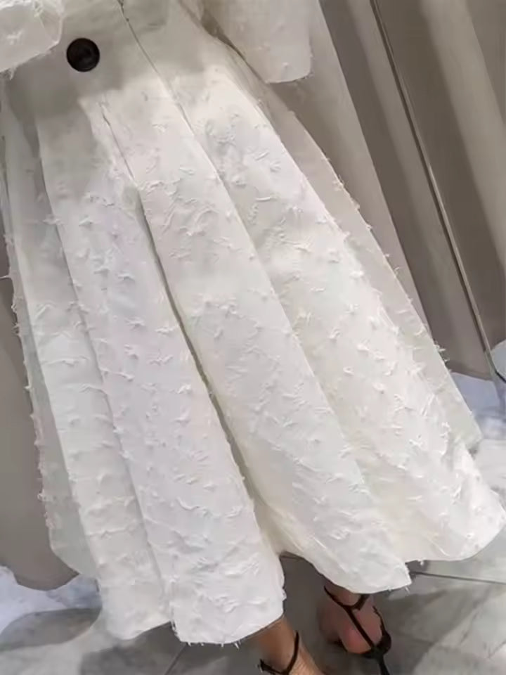 Elegant white women's two piece outfit